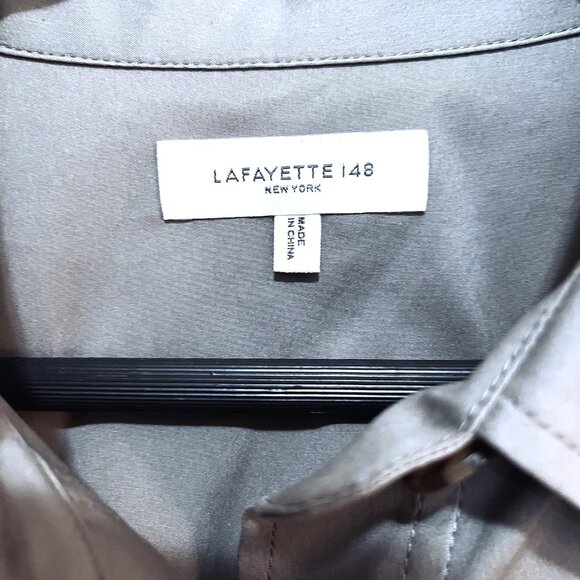 Lafayette 148 New York NWOT Knee-Length Grey/Taupe Dress SZ M - Picture 3 of 12